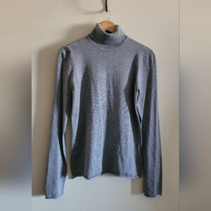 The Limited Soft Lightweight Rolled Hem Turtleneck Sweater, Women's XL, Grey